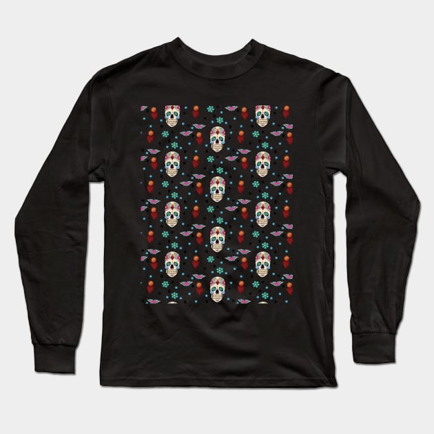 Day of the Dead *Clear BG* Long Sleeve T-Shirt by LozMac